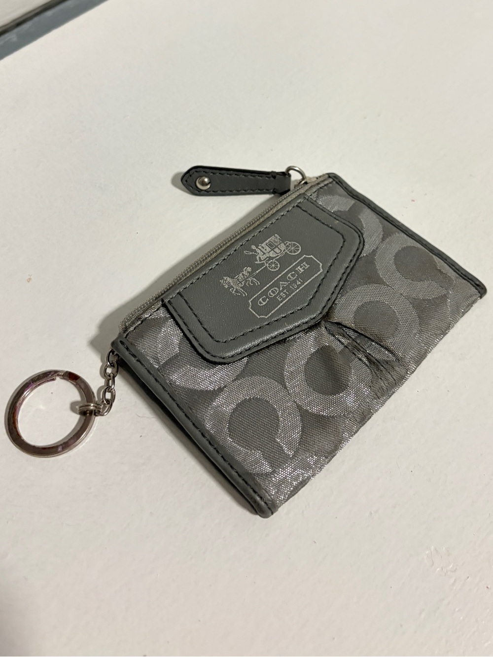 Coach Keychain Wallet Gray
